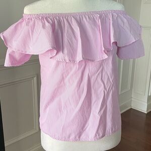 Potter's Pot Light Pink Off-Shoulder Blouse Size Small